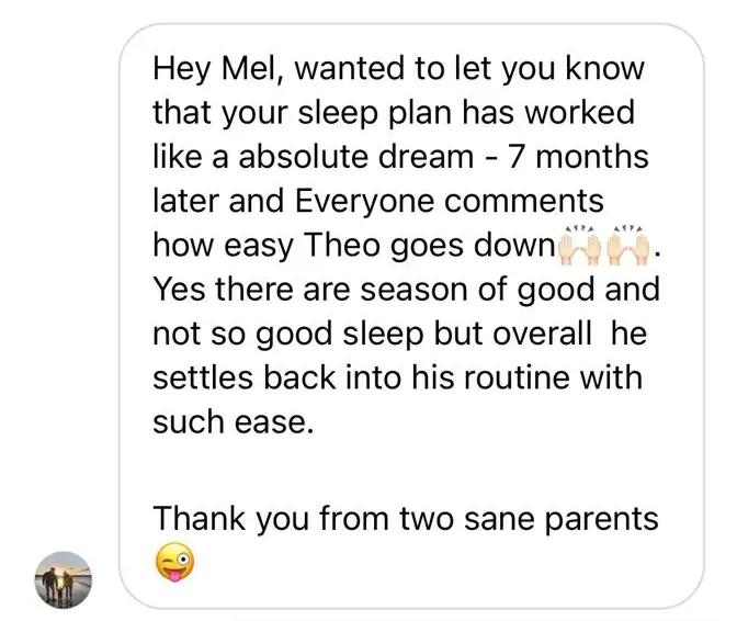 Mel Manley Sleep Consultant Testimonial 12