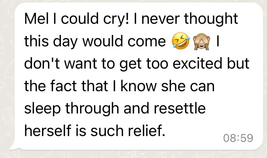 Mel Manley Sleep Consultant Testimonial 5